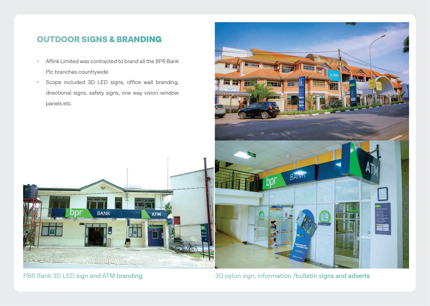Outdoor signs and branding