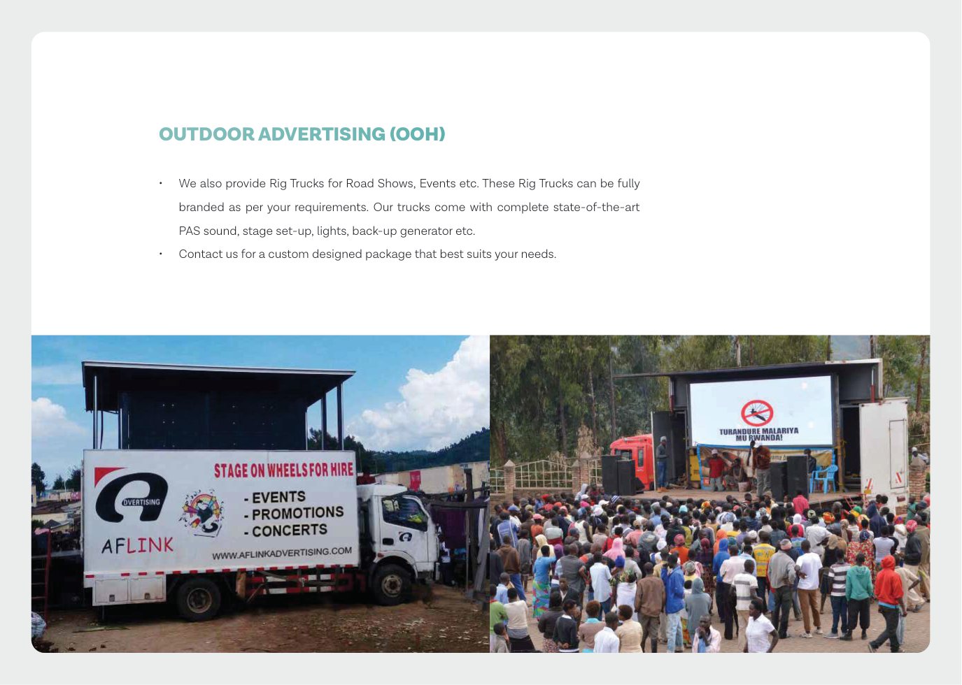Aflink roadshow and rig truck